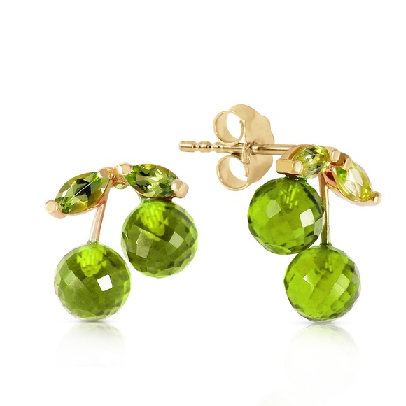 14K. SOLID GOLD EARRINGS WITH NATURAL PERIDOTS